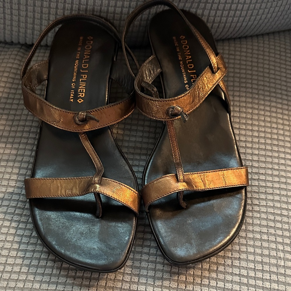 Donald J. Pliner Metallic Bronze Sandals
